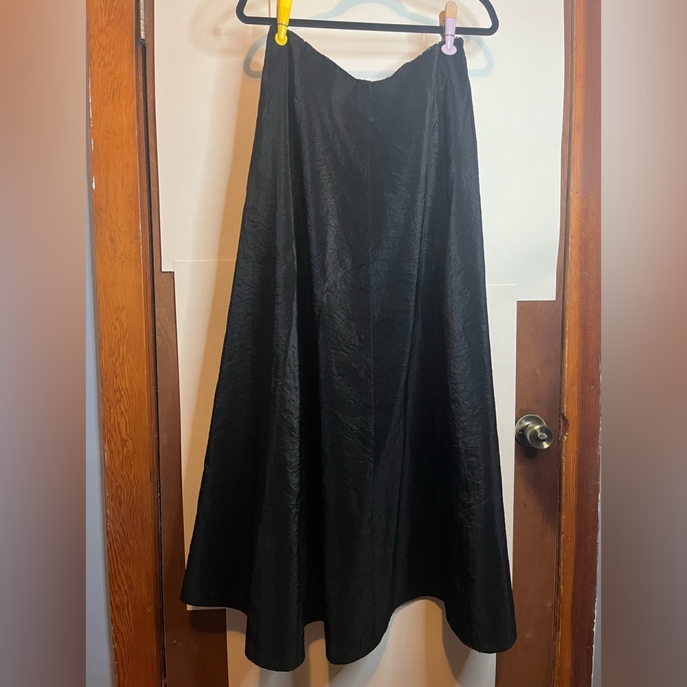 NWT Ralph Lauren Women’s (VTG 10) Black Full Length Taffeta Cocktail Skirt Y2K